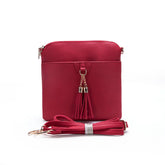 Faux Leather Mini Bag with Tassel